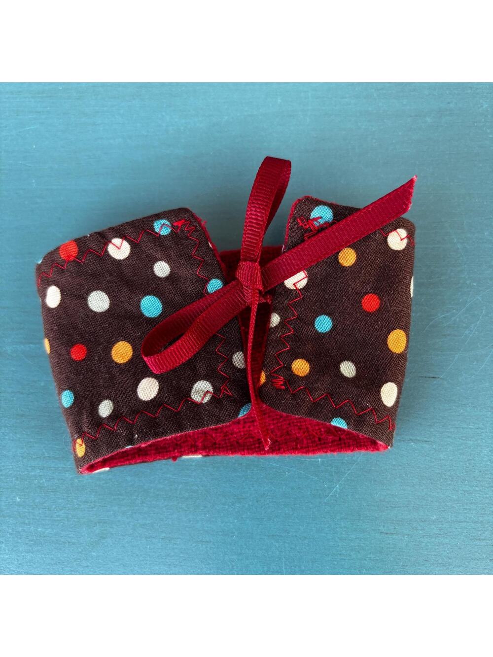 Handmade Polka Dot Coffee Cozy: Drink Sleeve